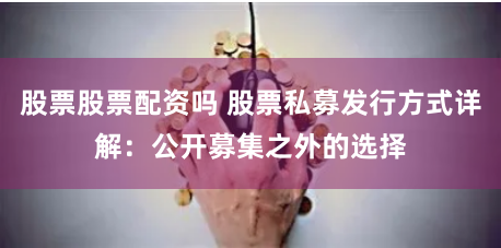 股票股票配资吗 股票私募发行方式详解：公开募集之外的选择