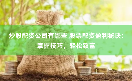 炒股配资公司有哪些 股票配资盈利秘诀：掌握技巧，轻松致富